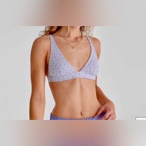 NWT Aeropostale Floral Plunge Triangle Bra/Bralette | Large
